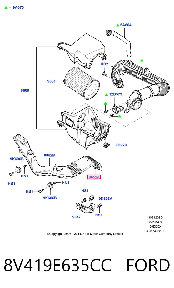 Повітрозабірник повітряного фільтра 8V419E635CC Ford