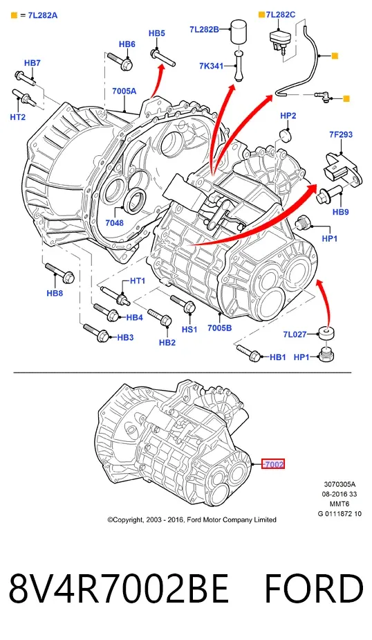 Коробка передач 8V4R7002BE Ford