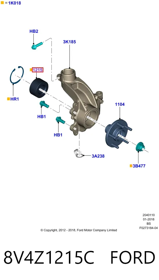 Підшипник ступиці 8V4Z1215C Ford