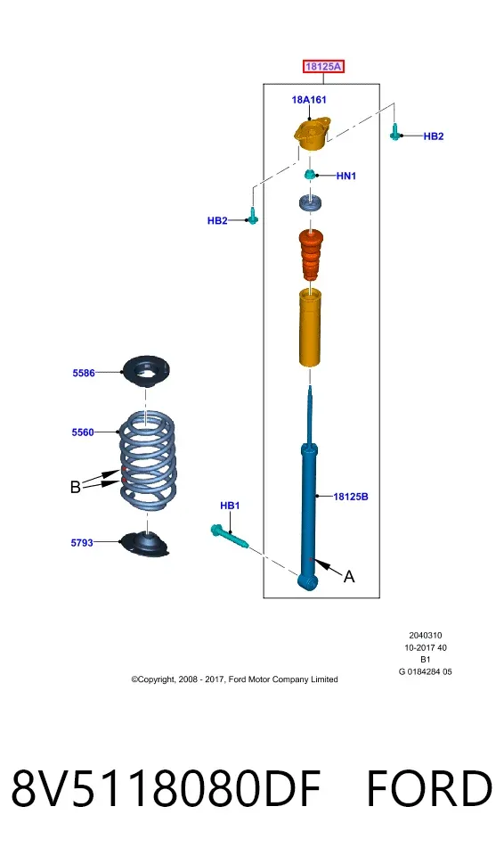 Амортизатор задній 8V5118080DF Ford