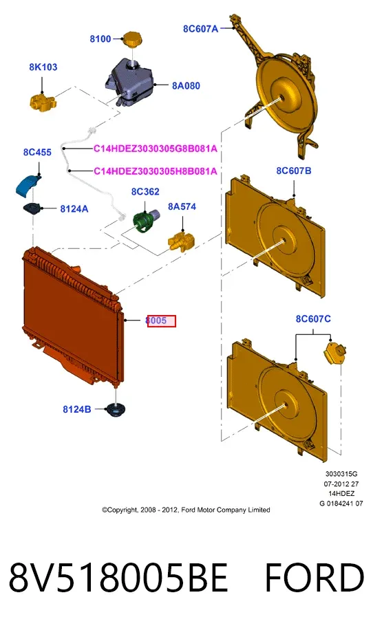 Радіатор 8V518005BE Ford