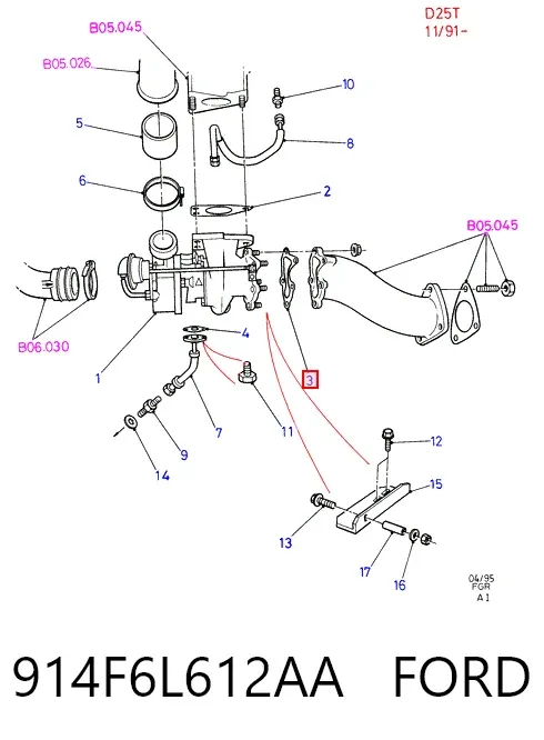 Прокладка глушника 914F6L612AA Ford