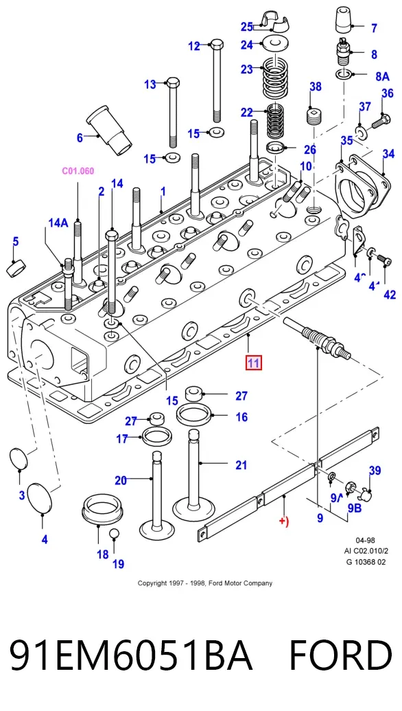 Прокладка ГБЦ 91EM6051BA Ford