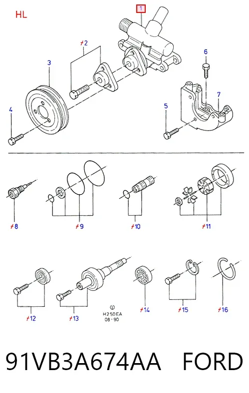 Насос ГУР 91VB3A674AA Ford