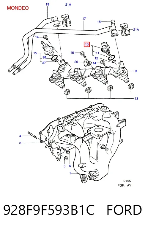 Паливний насос високого тиску 928F9F593B1C Ford