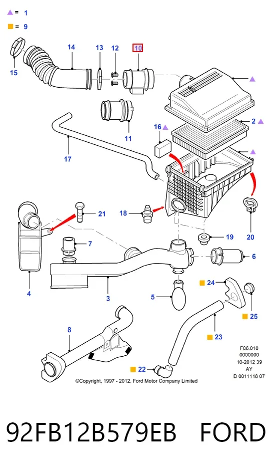 ДМРВ 92FB12B579EB Ford
