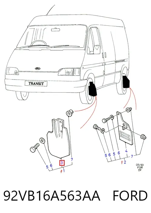 Бризговики передні 92VB16A563AA Ford