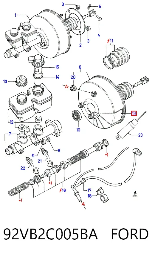 Підсилювач гальм 92VB2C005BA Ford
