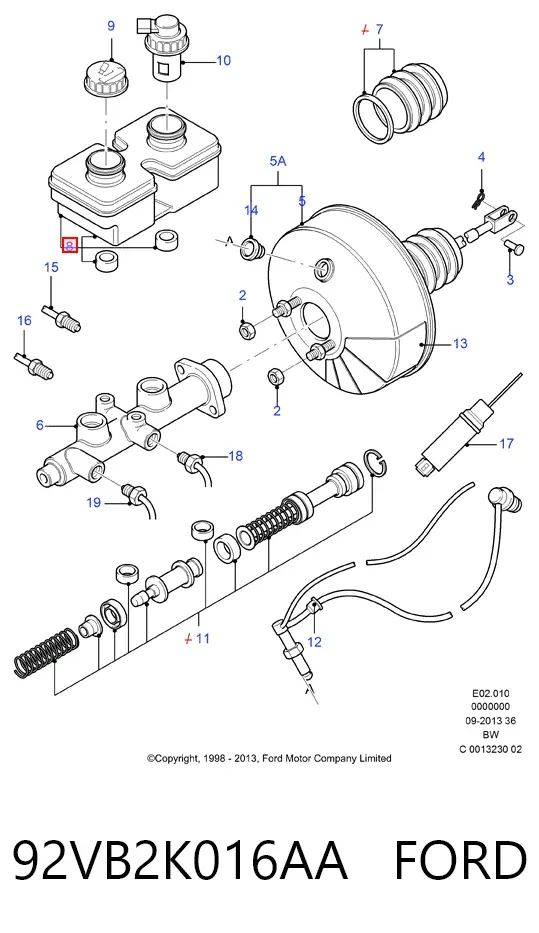 Бачок гальмівний 92VB2K016AA Ford