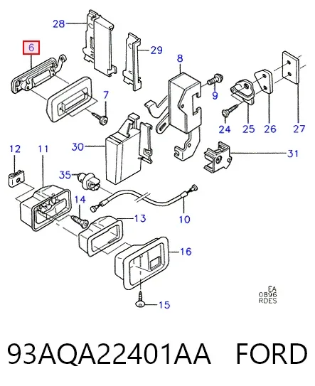 Ручка передньої двері зовнішня права 93AQA22401AA Ford