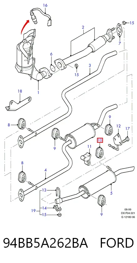 Подушка глушника 94BB5A262BA Ford