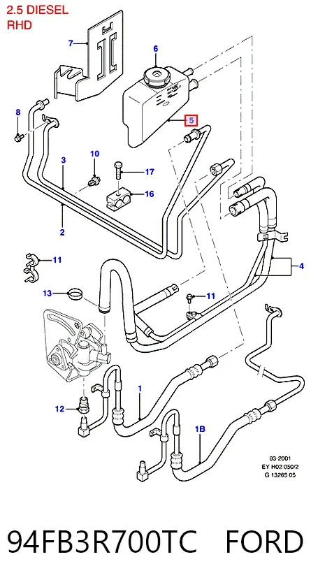 Бачок ГУР 94FB3R700TC Ford