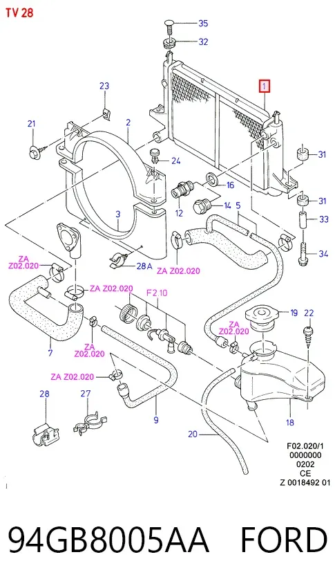 Радіатор 94GB8005AA Ford