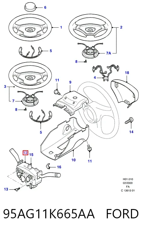 Підрульовий перемикач 95AG11K665AA Ford