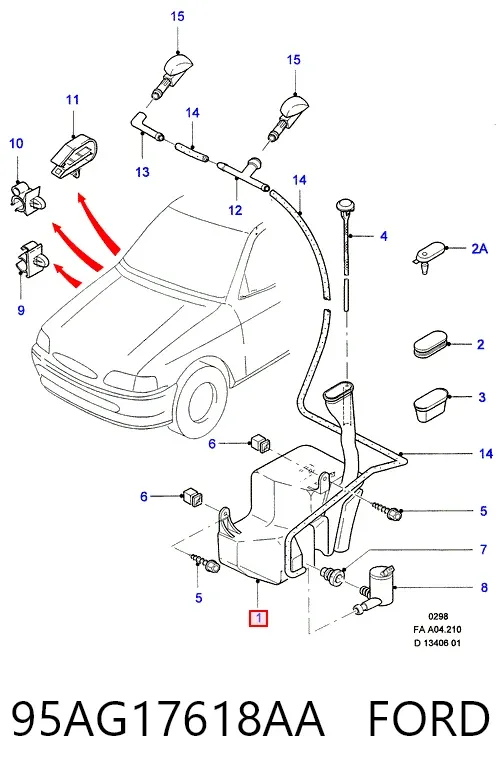Бачок омивача 95AG17618AA Ford