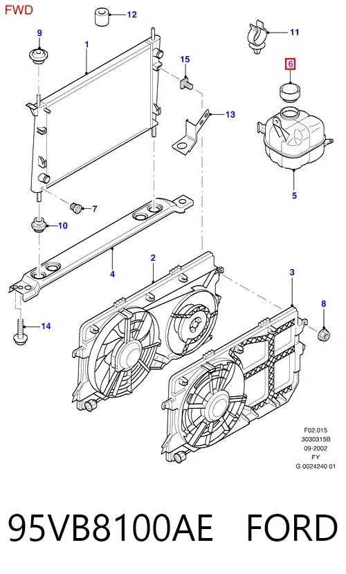 Кришка розширювального бачка 95VB8100AE Ford