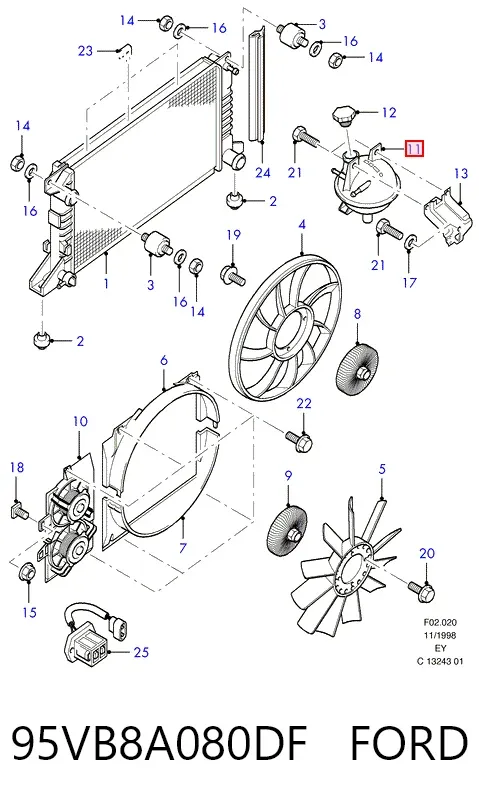 Бачок системи охолодження 95VB8A080DF Ford