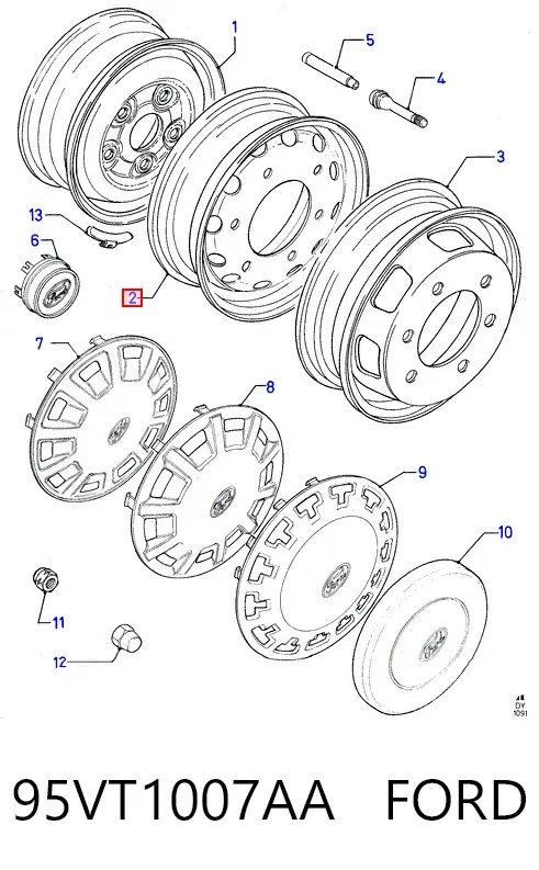 Диск колісний стальний (штампований) 95VT1007AA Ford