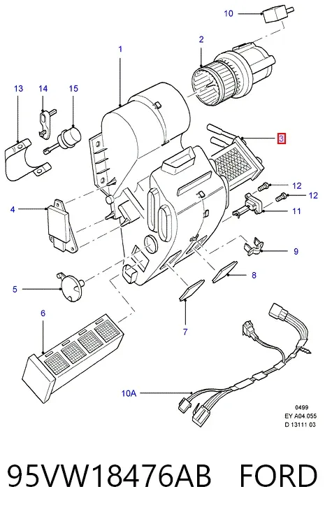 Радіатор пічки 95VW18476AB Ford