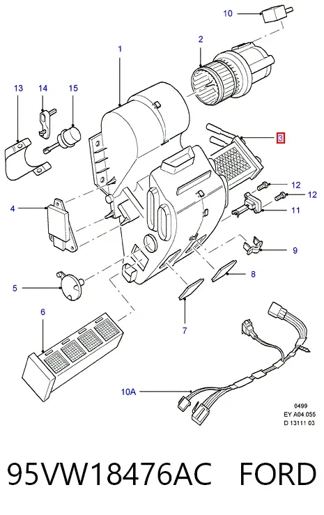 Радіатор пічки 95VW18476AC Ford