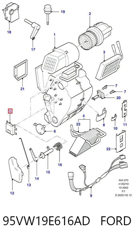 Привід заслінки печі 95VW19E616AD Ford