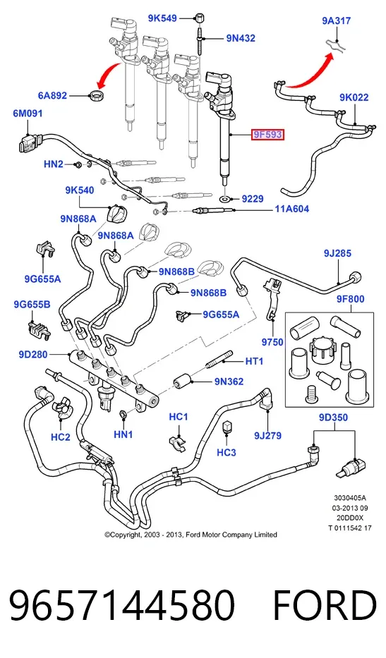 Паливні форсунки 9657144580 Ford