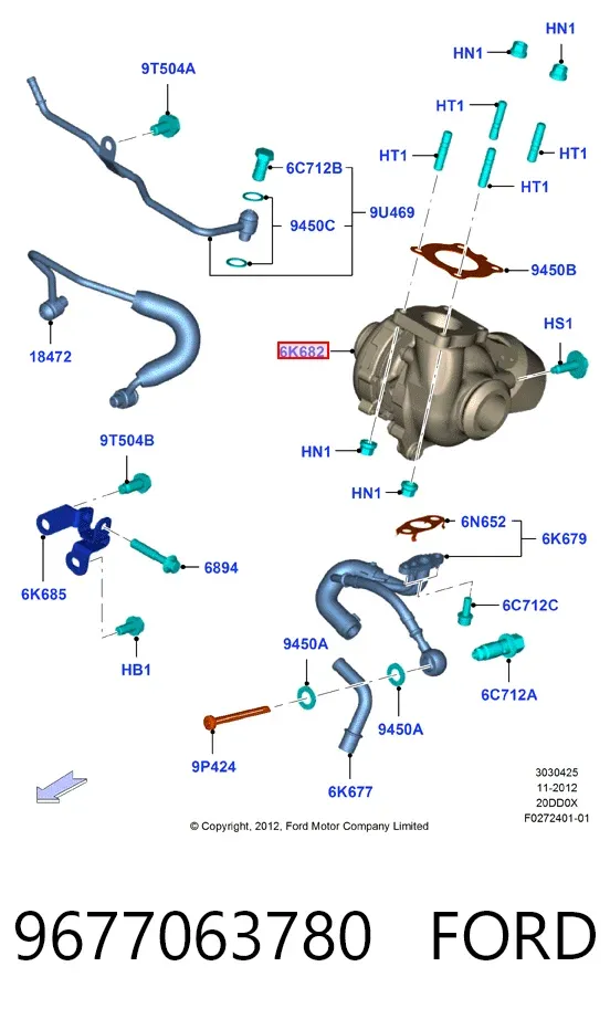 Турбіна 9677063780 Ford