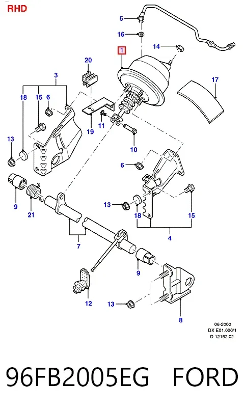 Підсилювач гальм 96FB2005EG Ford