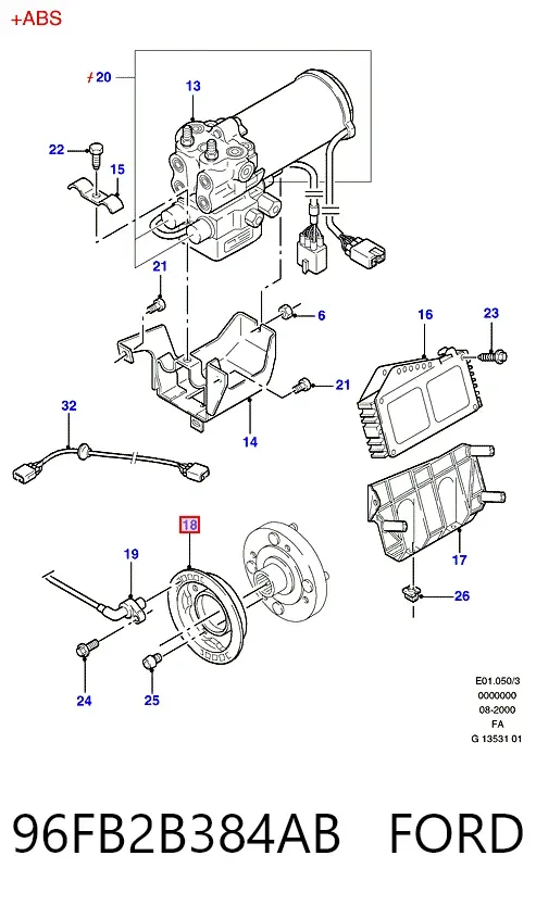 Кільце АБС (ABS) 96FB2B384AB Ford