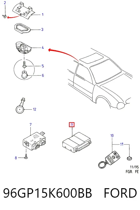 Електронний блок керування двигуном 96GP15K600BB Ford