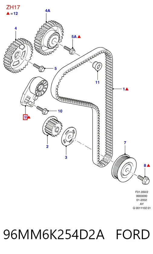 Натягувач ременя ГРМ 96MM6K254D2A Ford