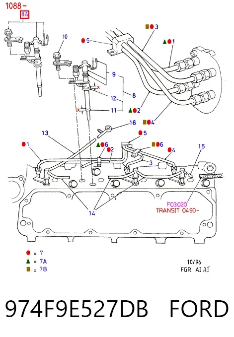 Паливні форсунки 974F9E527DB Ford