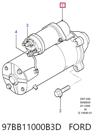 Стартер 97BB11000B3D Ford