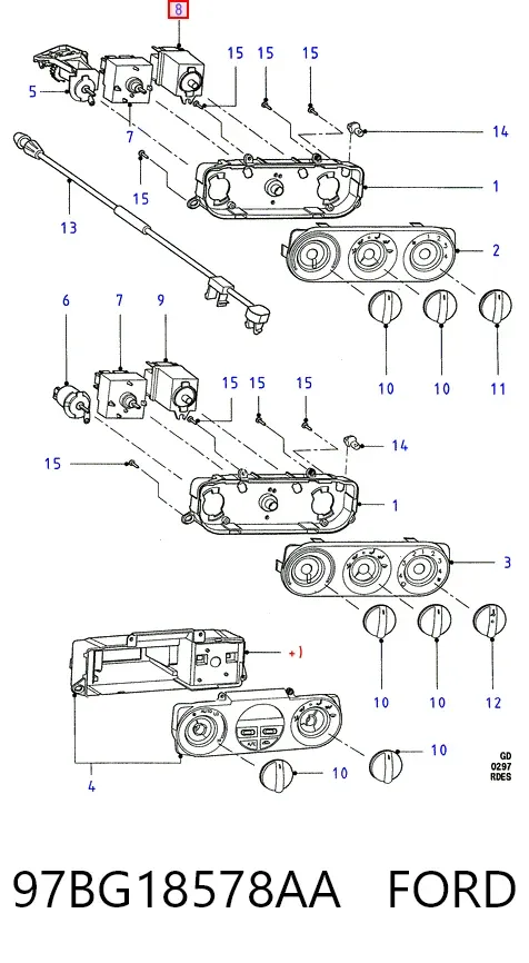 Блок управління кондиціонером 97BG18578AA Ford