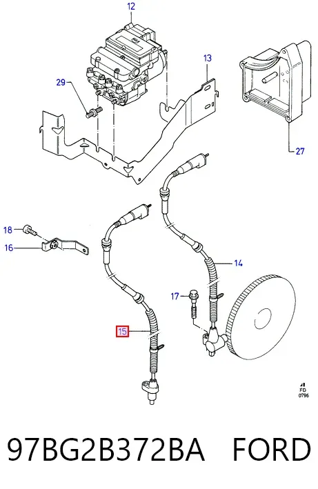 Датчик АБС (ABS) задній 97BG2B372BA Ford