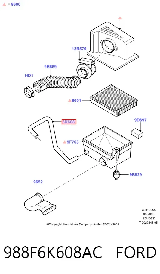  988F6K608AC Ford