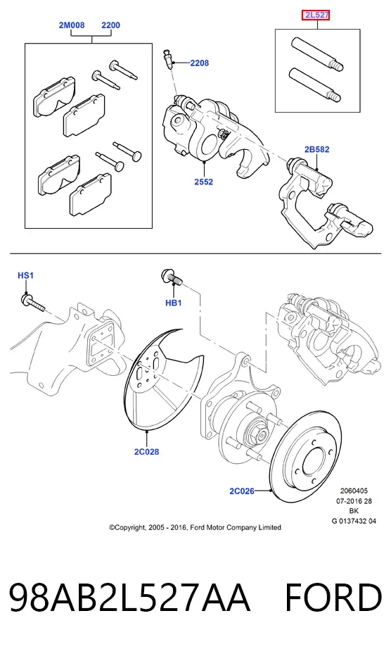 Ремкомплект супорту 98AB2L527AA Ford