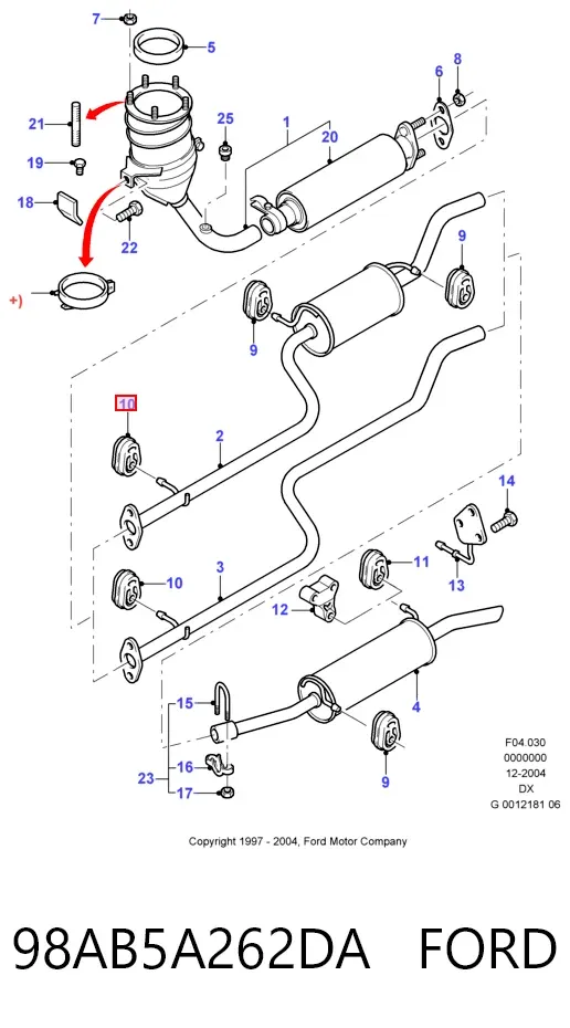Подушка глушника 98AB5A262DA Ford