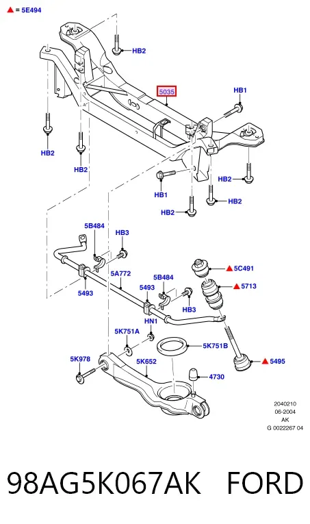 Балка задня 98AG5K067AK Ford