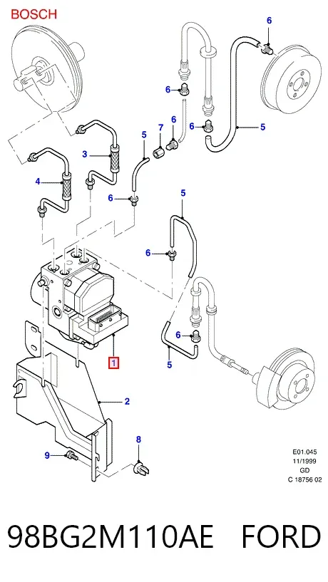 Блок АБС 98BG2M110AE Ford