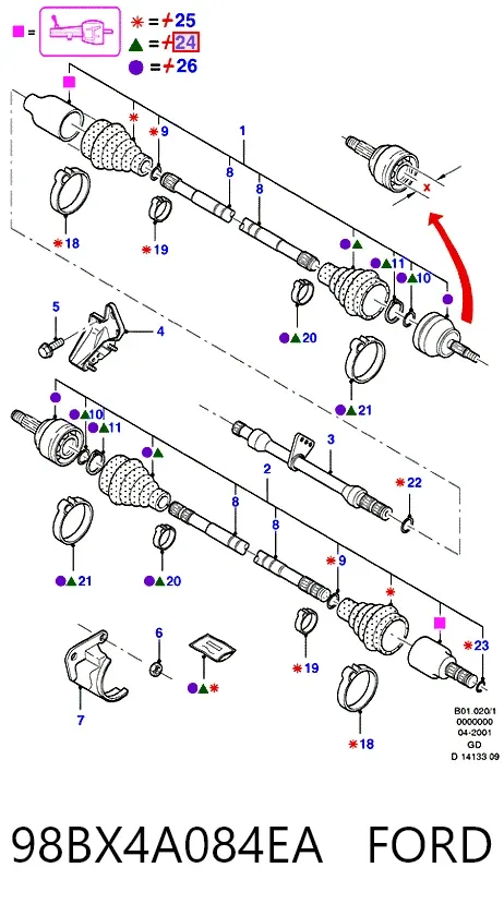 Пильник ШРУСа зовнішній 98BX4A084EA Ford