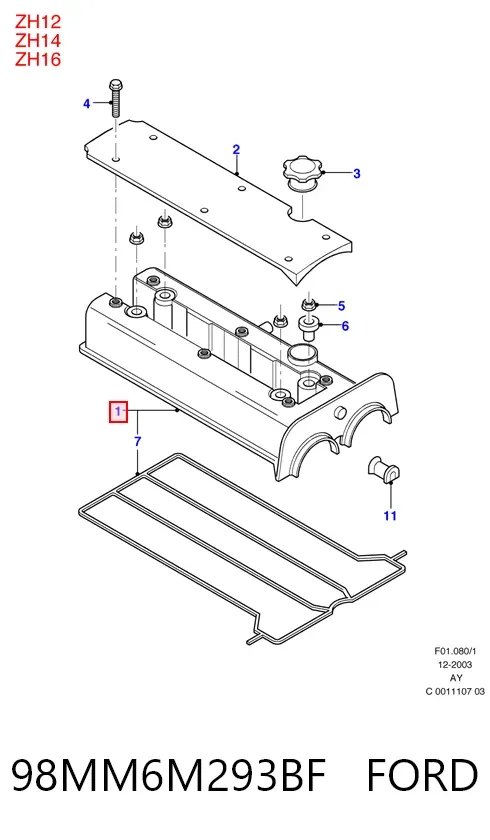 Клапанна кришка 98MM6M293BF Ford