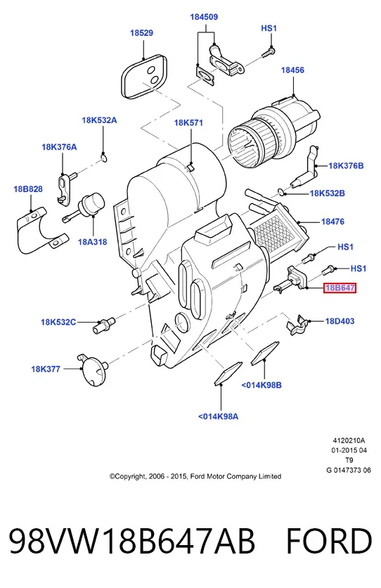Резистор пічки 98VW18B647AB Ford