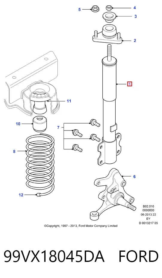 Амортизатор передній 99VX18045DA Ford