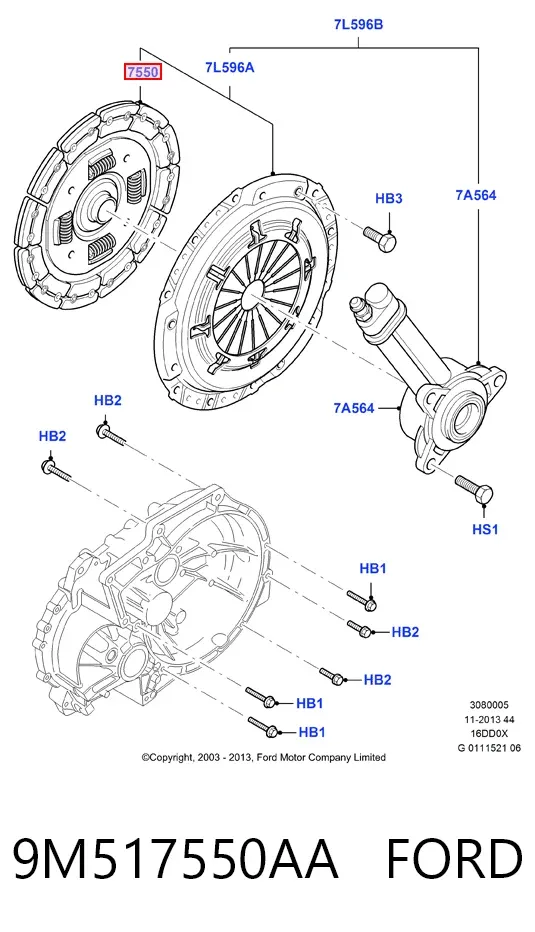 Диск зчеплення 9M517550AA Ford
