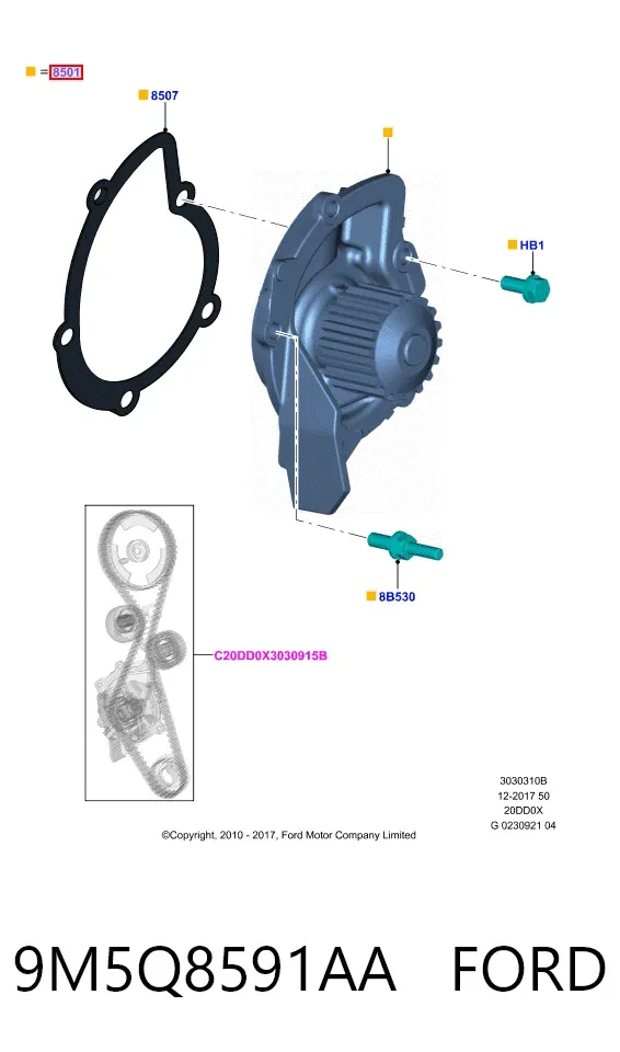 Помпа 9M5Q8591AA Ford