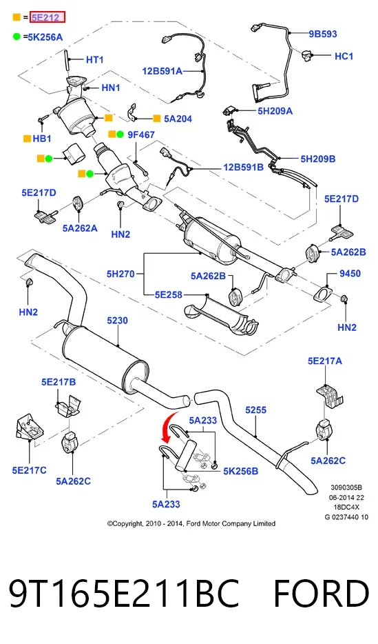 Каталізатор 9T165E211BC Ford