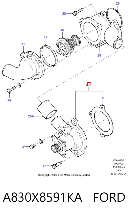 Помпа A830X8591KA Ford