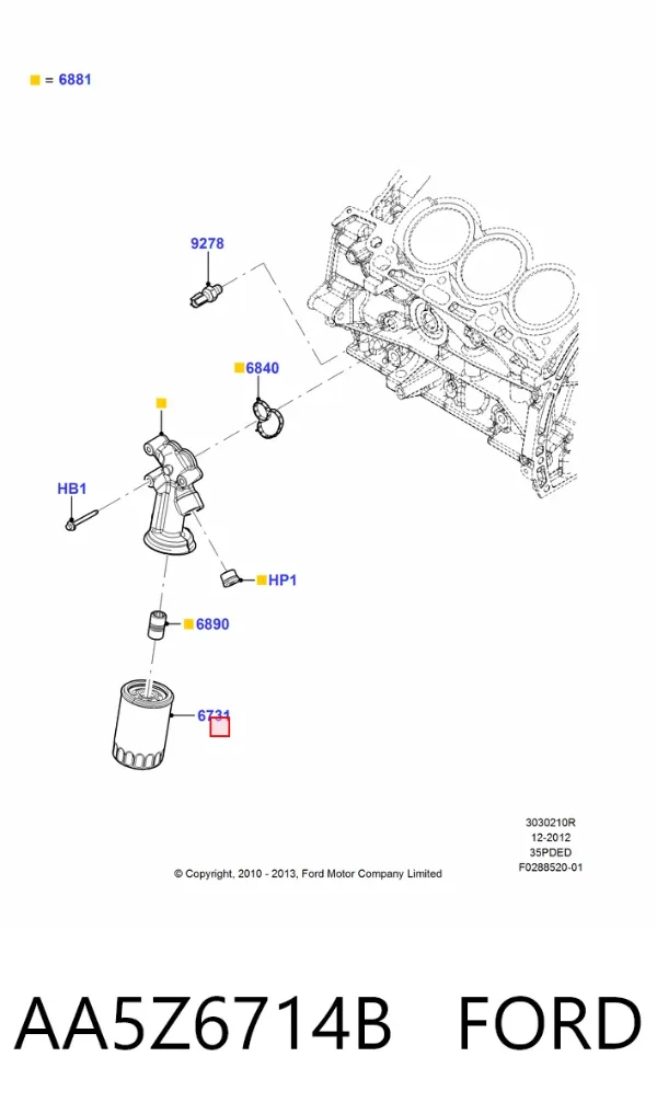 Масляний фільтр AA5Z6714B Ford