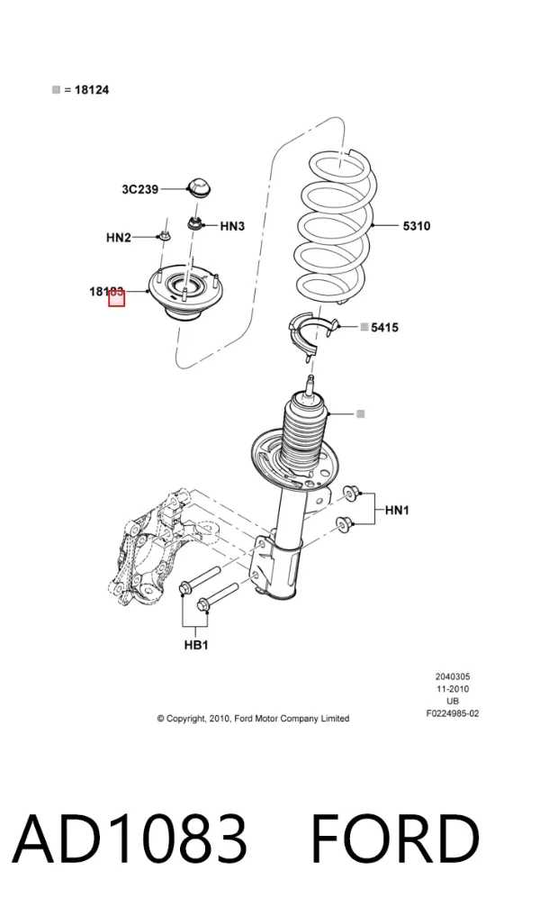 Опора амортизатора переднього AD1083 Ford